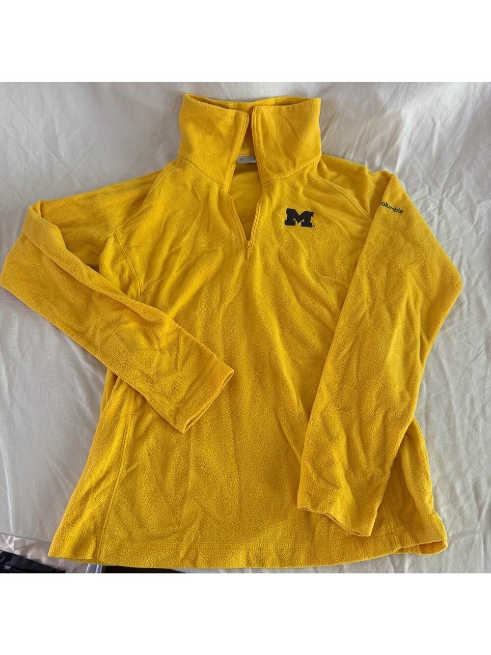 Columbia Michigan Wolverines UM sweater quarter zip size medium